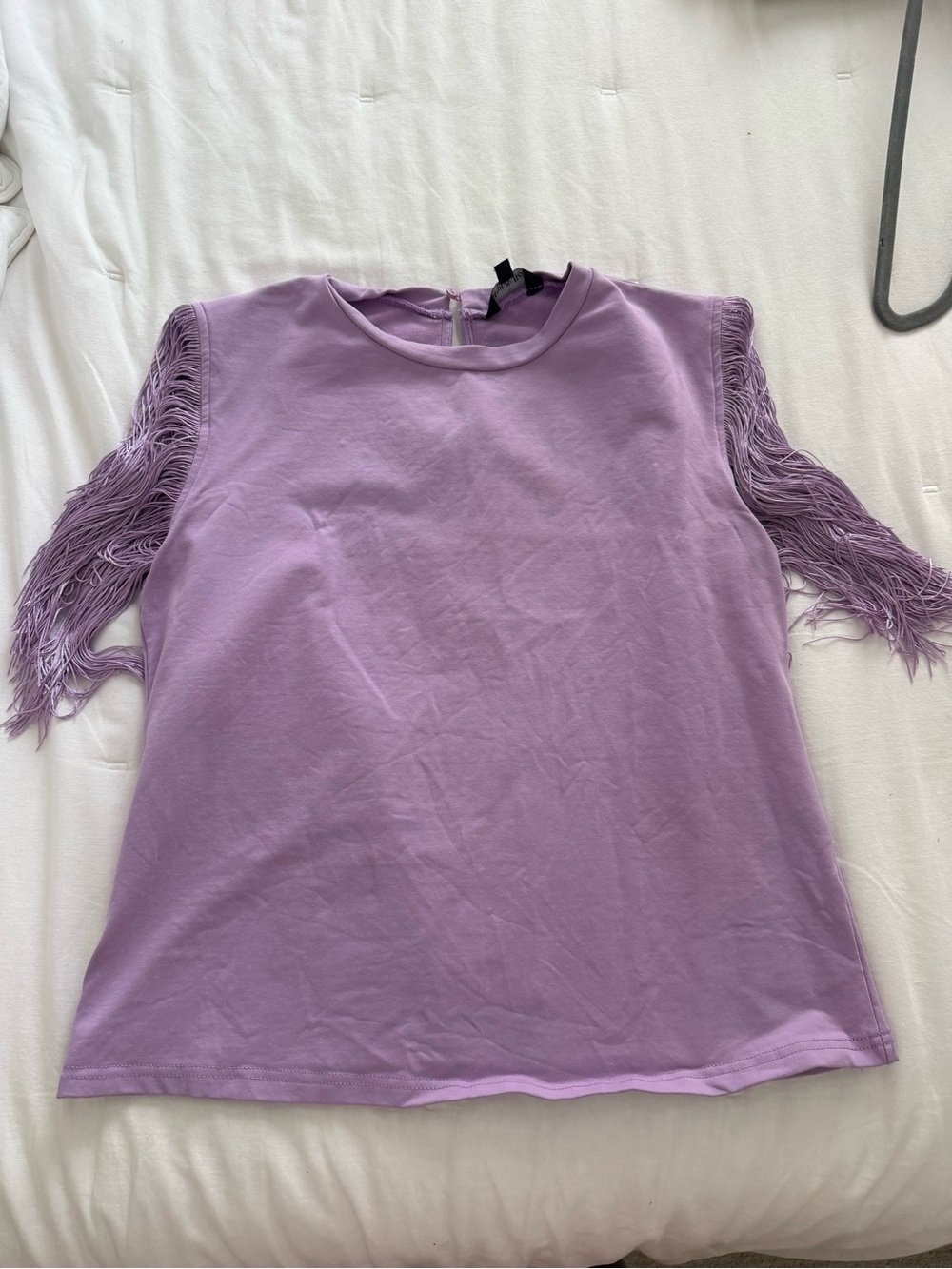Purple Fringe Sleeve Women’s Top